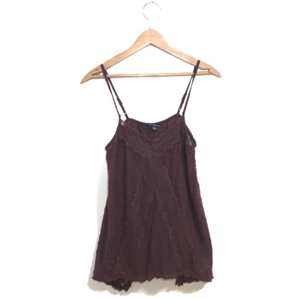 American Eagle Outfitters Flowy Lace Tank in Plum